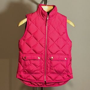 J Crew Puffer Vest with Snap Pockets- Pink- size Petite XS